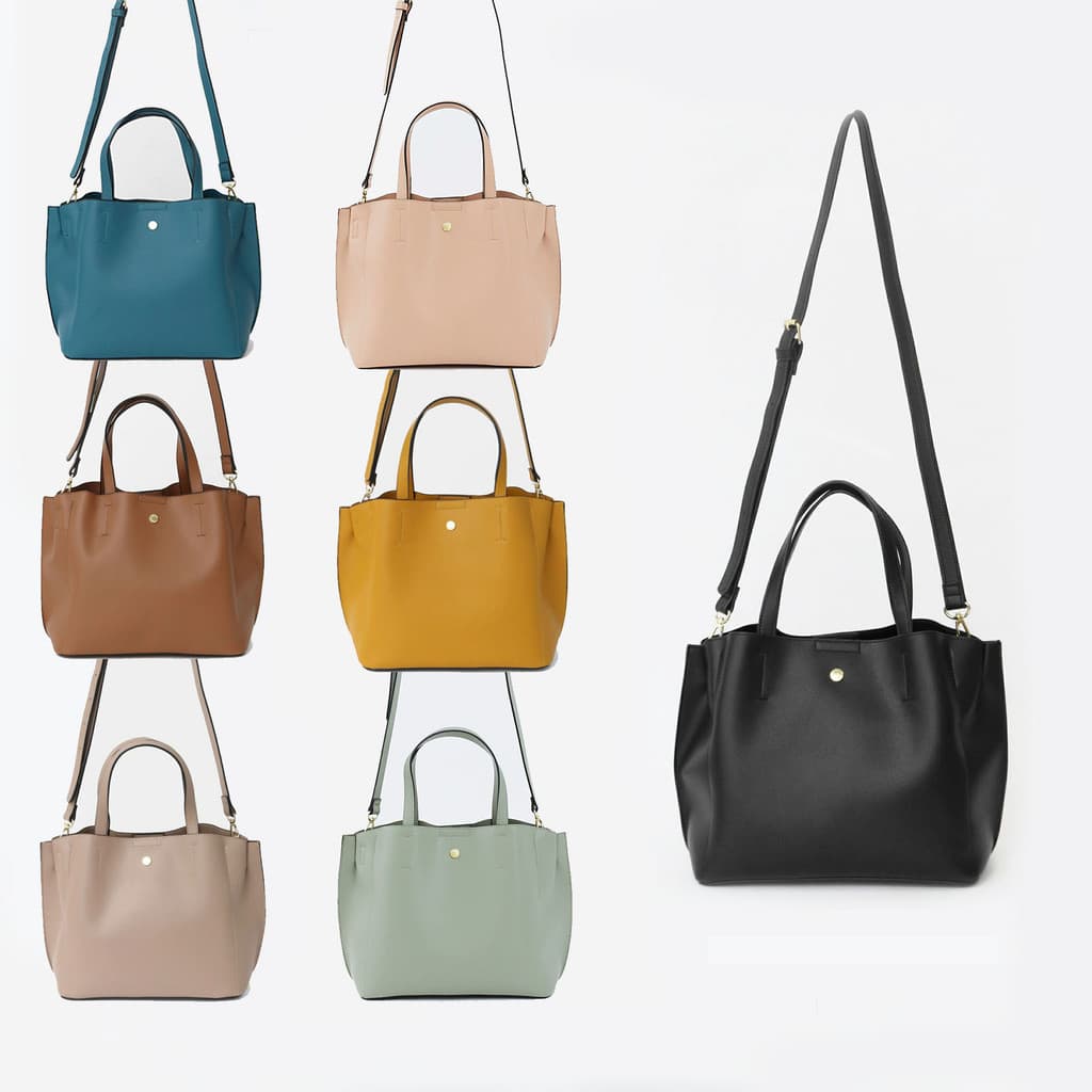 Japão Lotte Fashion PU Messenger Bag Ultra Leve Couro Cor Sólida Bolsa de Ombro Diagonal Médio Legato Largo