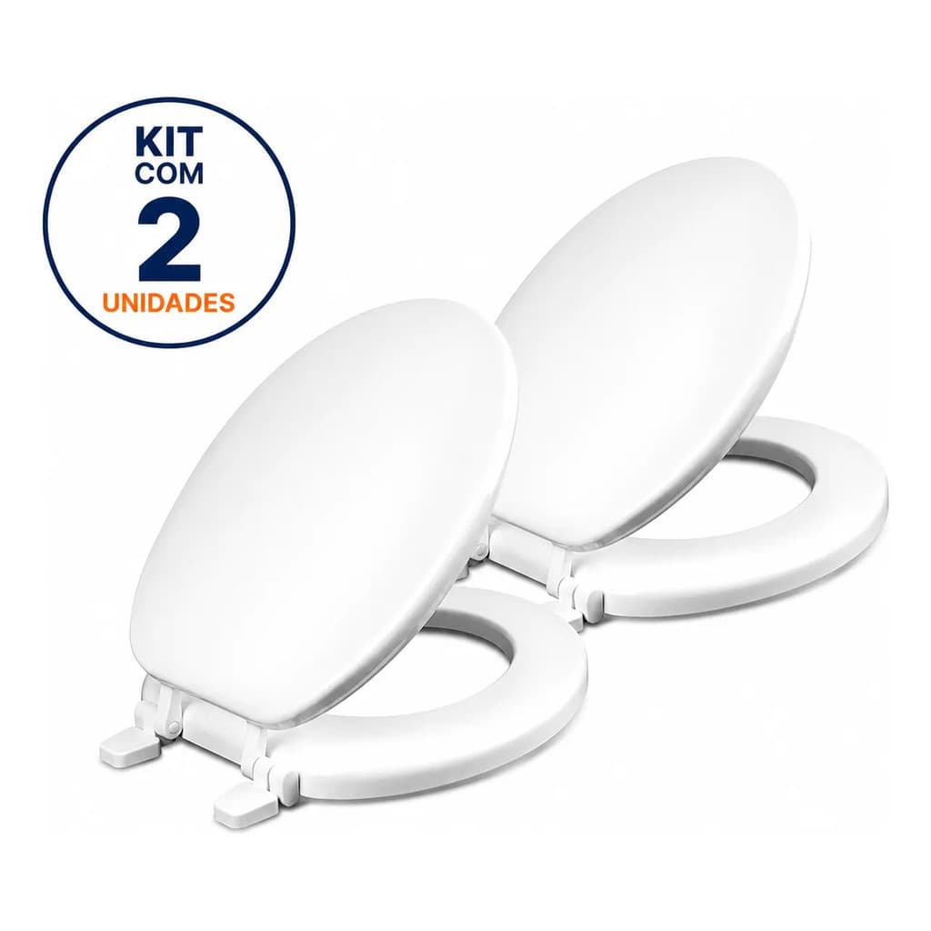 Kit 2 Assentos Sanitários Almofadados Premium Com Tampa