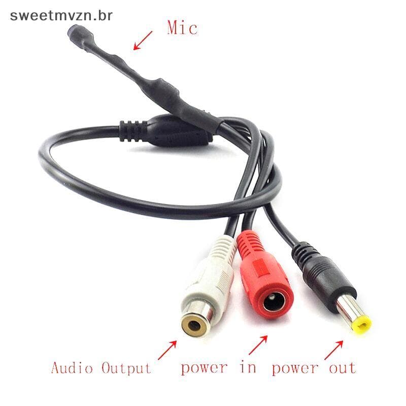 sweetmvzn Spy Hidden Mini Áudio CCTV Microfone MIC DC 15V DVR Sistema De Segurança BR