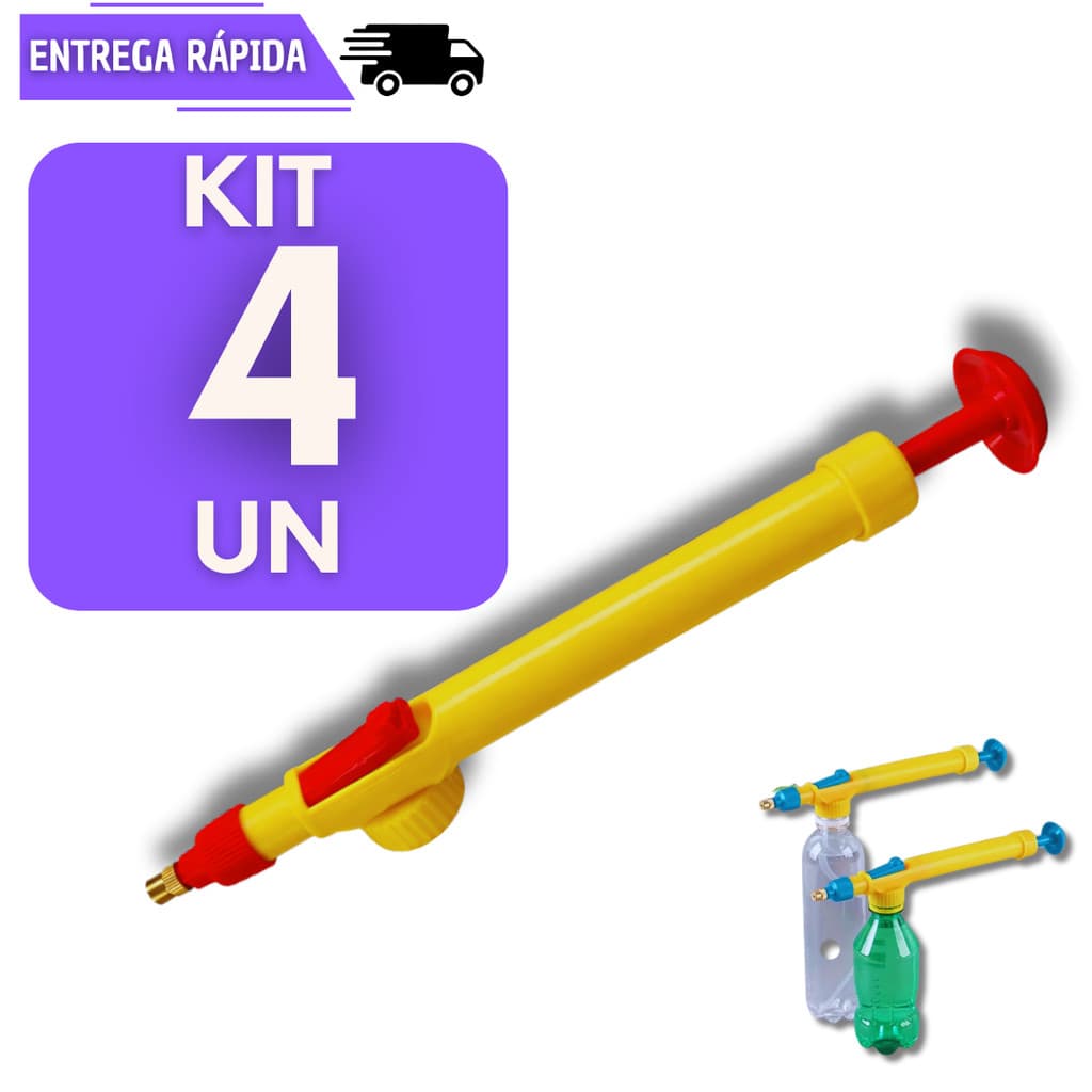 Kit 4 Pulverizador Manual Multiuso Praticidade Para Casa E Jardim Borrifador Limpeza Jato Pressão Pulverizadores