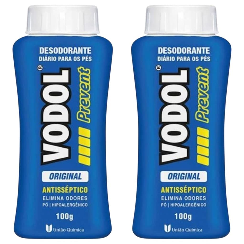Kit 2 Vodol Prevent Talco Sem Perfume 100g - União Química