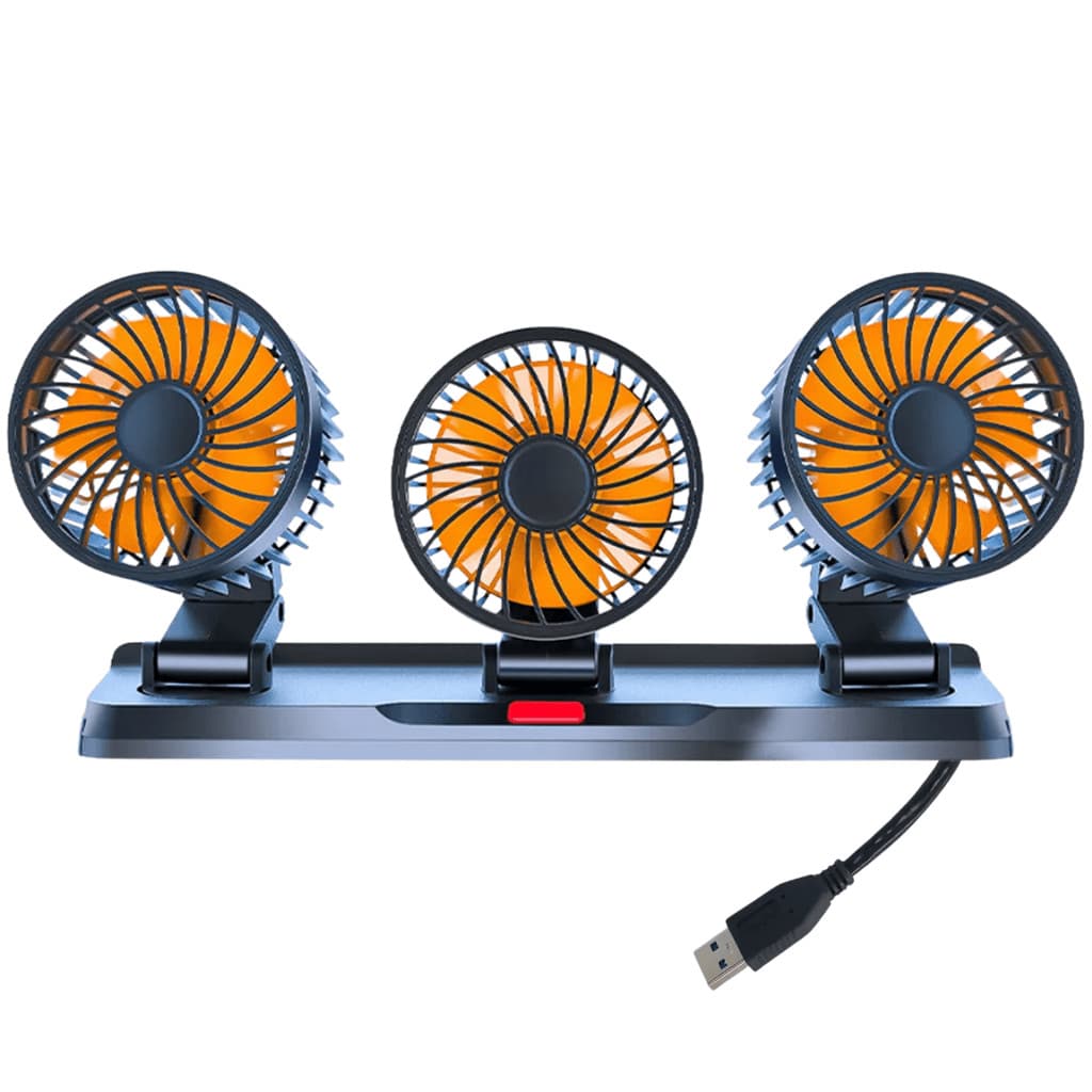 Ventilador USB Triplo Com Ajuste Carro Caminhão Casa Luxo