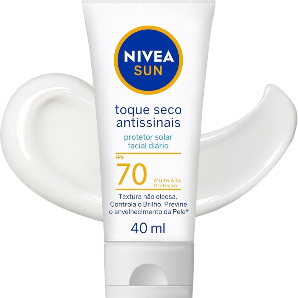 Protetor Solar Facial Toque Seco Antissinais FPS 70 40ml