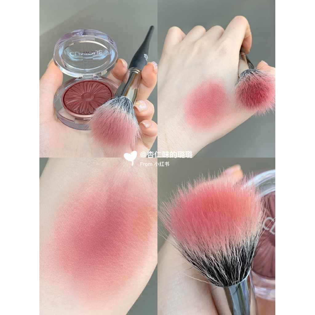 Pincel Dot Color realmente fácil de usar!Blush Brush Dupla Camada Lã Pura Cabelo Animal Transparente Uniforme Natural Nã
