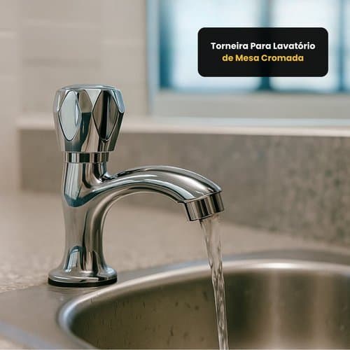 Torneira Lavatório Mesa Cromada Baixo Consumo Água Durável Fácil Instalação