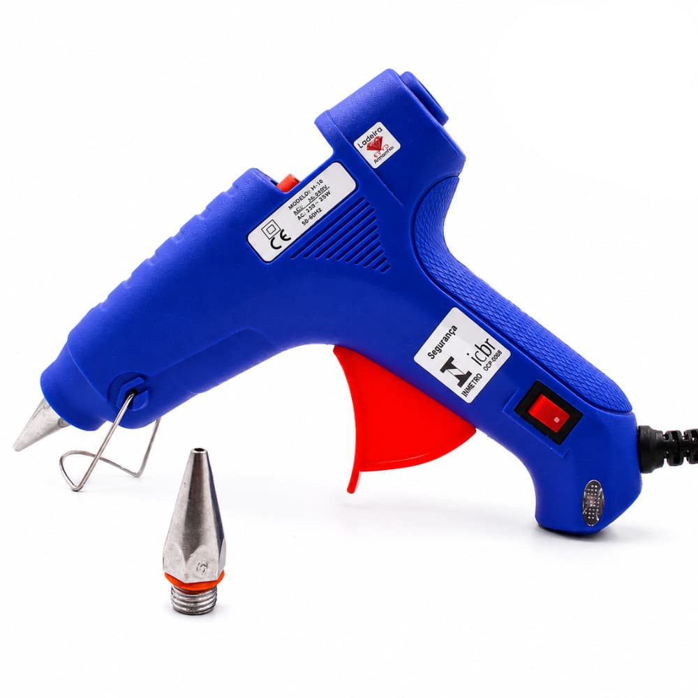 Pistola De Cola Quente 60W Bivolt Profissional Bico Fino Para Artesanato Reparos E Decoração