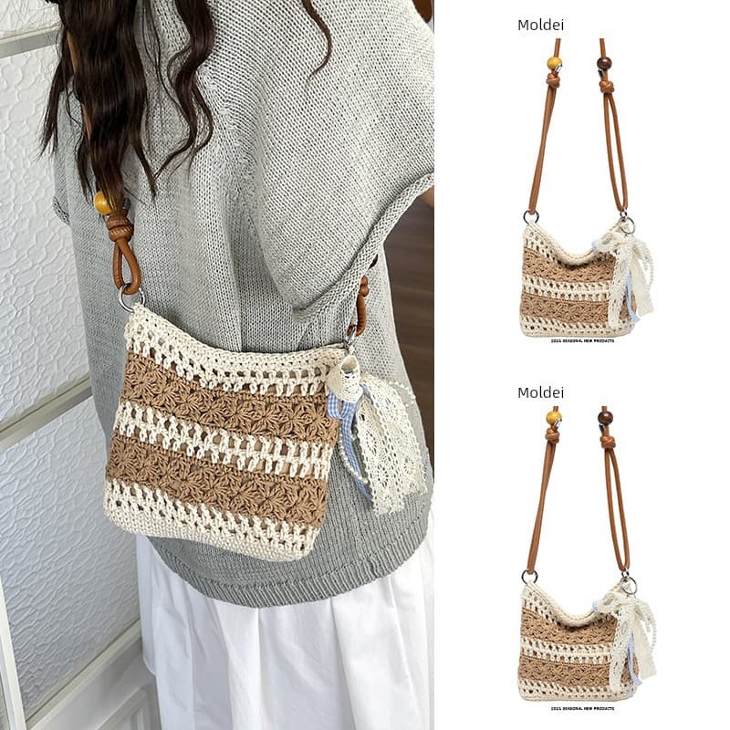 bolsa feminina bolsa femenina Verão à beira-mar férias estilo praia tecido saco de palha tecido feminino 2026 novo estil