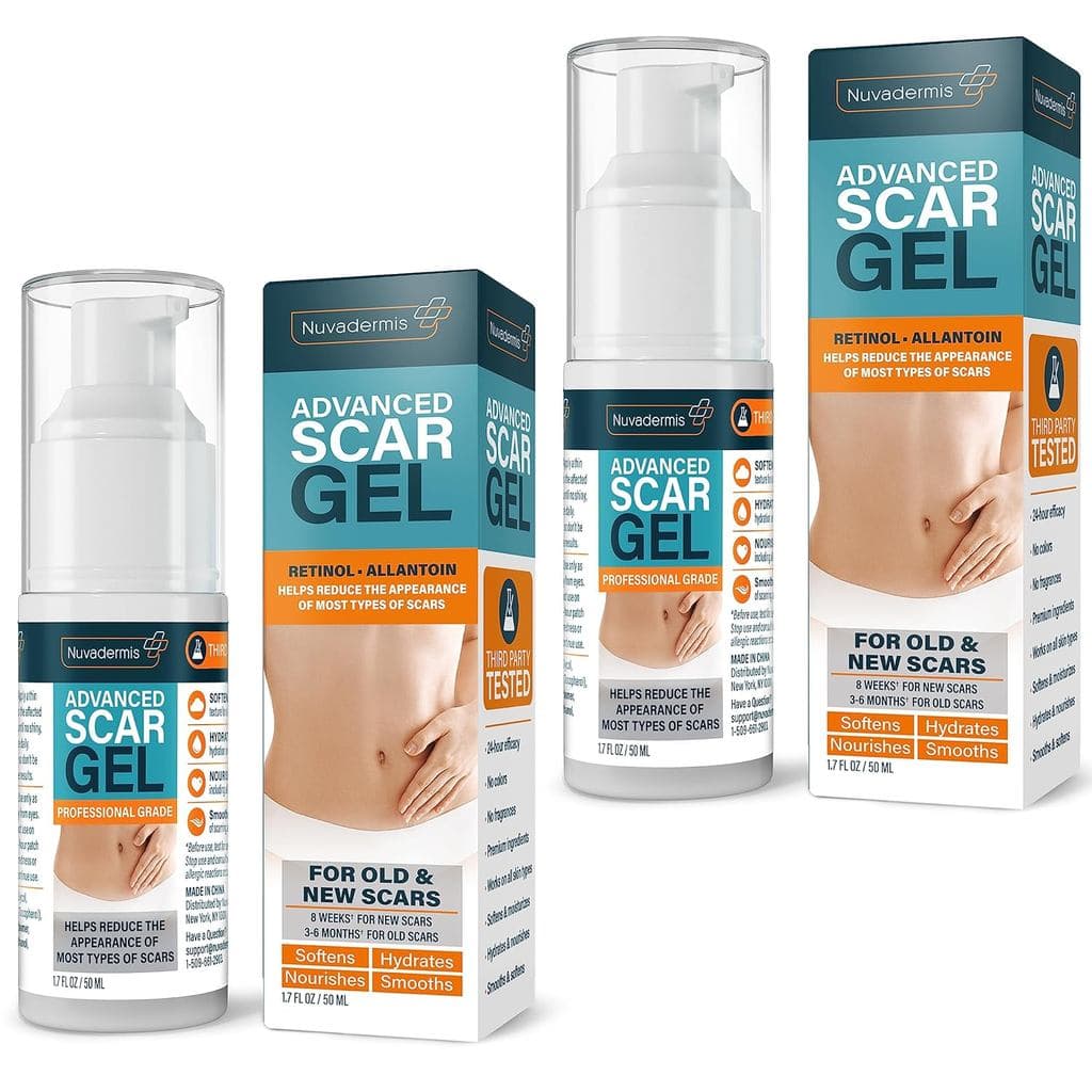 NUVADERMISS Gel para Cicatrizes - Para Cicatrizes Cirúrgicas - Fórmula em Gel Transparente Contém Retinol e Vitamina E -