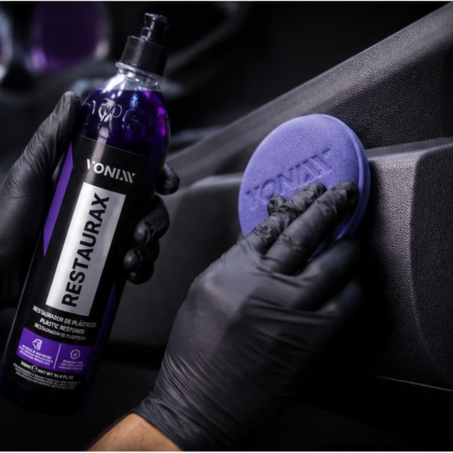 Restaurador de Plástico Automotivo Restaurax Vonixx - 500ml Restaurax Painel limpeza brilho efeito volante couro porta c