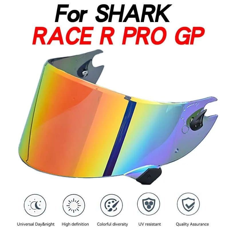 Viseira de capacete de motocicleta anti-UV, lente de PC, modelo Race R Pro GP, viseira de substituição escura para Shark