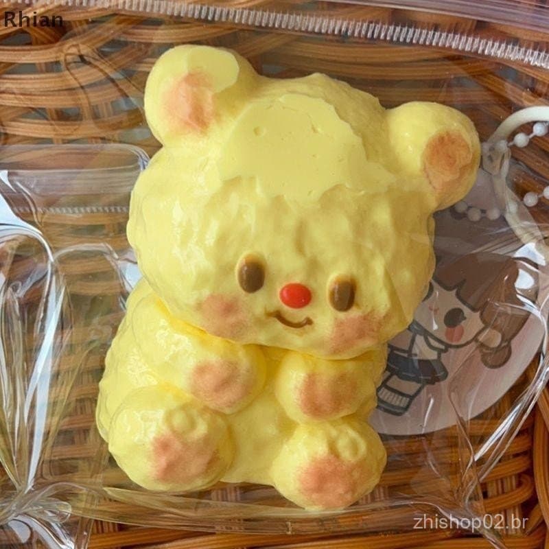 [Rhian] Urso De Manteiga Mole Feito À Mão Mochi Taba Squishy Novo Brinquedo Fidget Deion Para Alívio Do Estresse COD