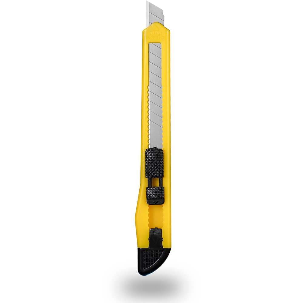 Estilete estreito plástico Lâmina de 9mm Amarelo X5 Spiral