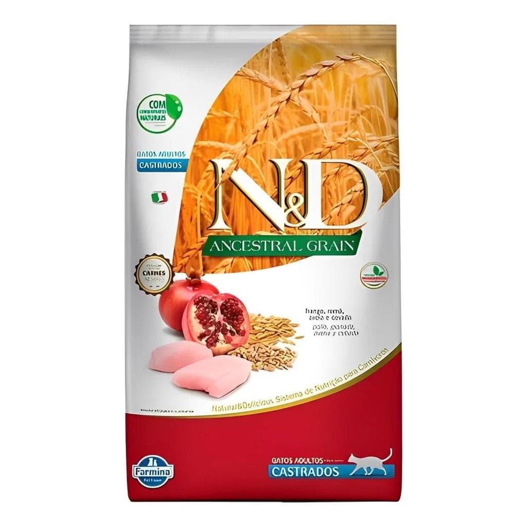 Ração N&D Ancestral Grain Gatos Castrados Frango E Romã 7,5kg