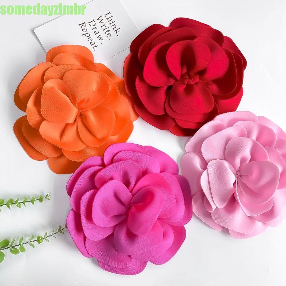 SOMEDAYZL0M Patches De Decoração De Roupas , Apliques De Flores De Cetim De Flor De Peito Feitos À Mão , Tamanho Grande