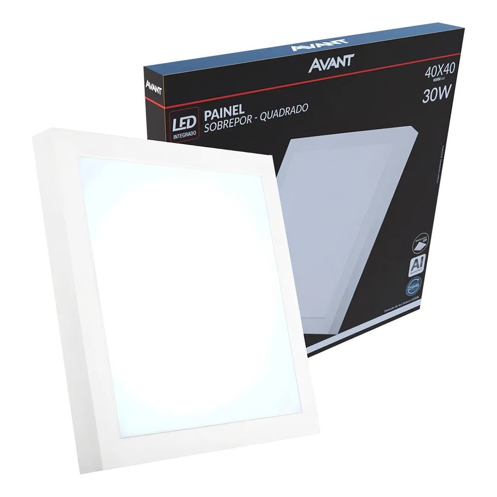 Painel Sobrepor Quadrado 40x40 30w 6500k - Avant