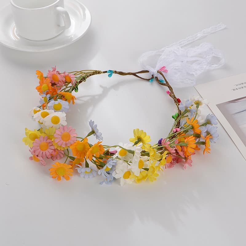 Mori série simulação margarida guirlanda fada fresco Headwear bandana flor foto decoração acessórios para o cabelo féria