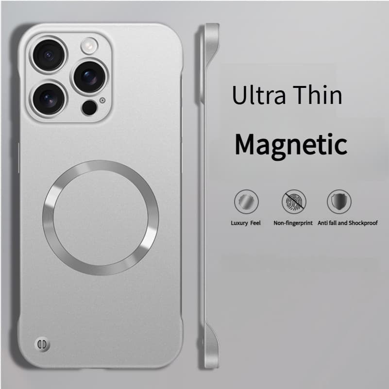 Pintura Metálica Ultrafina Magnética Para Capa iPhone 17 Air 16 15 14 13 12 Pro Max Plus Dura De Resfriamento Sem Moldur