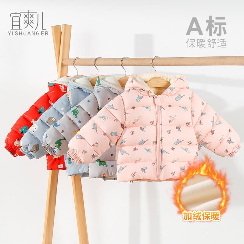 Bebê acolchoado jaqueta outono inverno forro de lã do bebê menina roupas de bebê para baixo jaqueta acolchoada térmica t