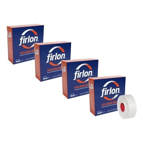 Kit 4 Fita Veda Rosca 18mm X 25 Metros Firlon Branco