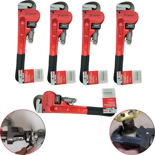 5 Chave Grifo 8'' Aperto Profissional Heavy Duty Mtx 1570155 Vermelho