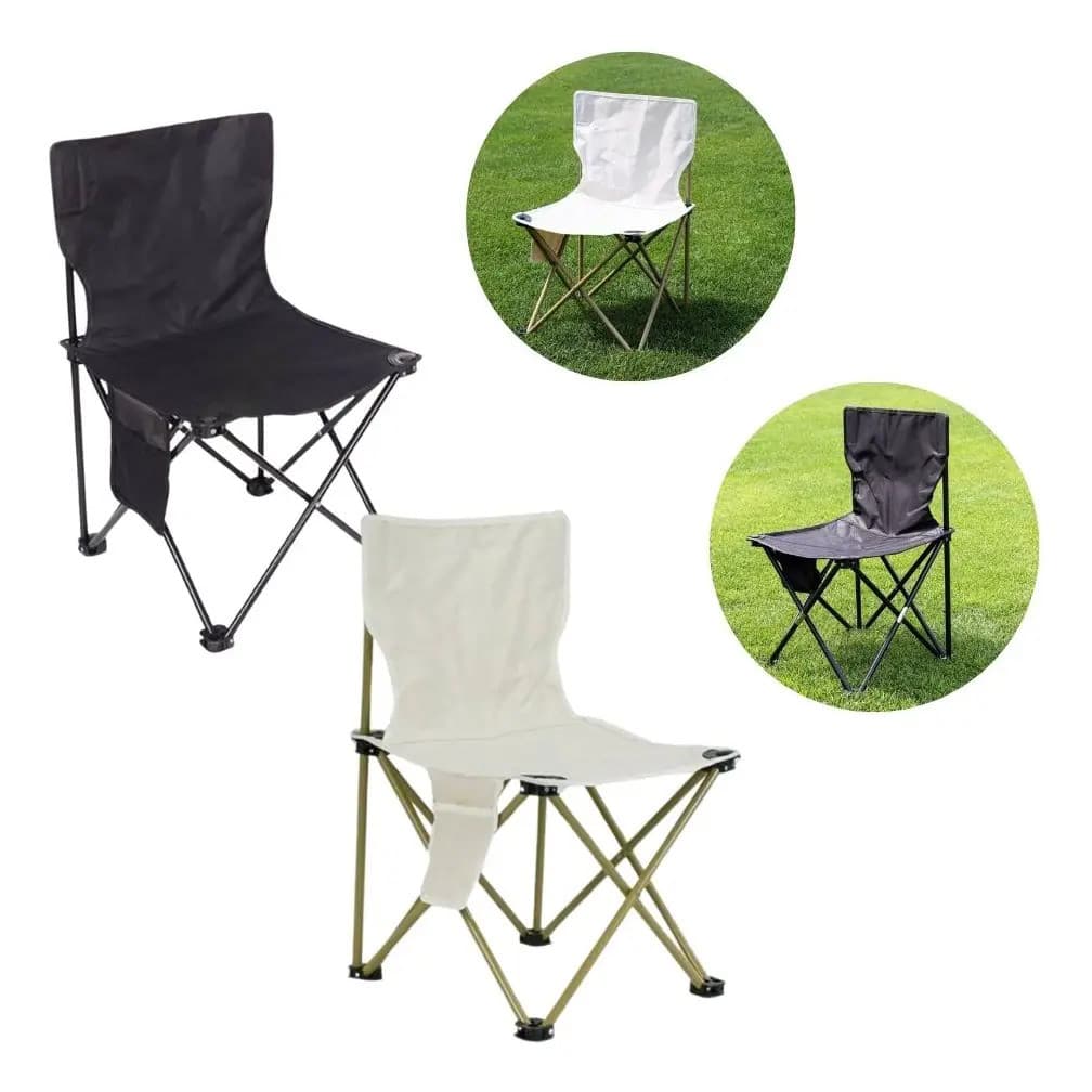 Cadeira Camping Jardim Dobrável Reforçada Com Bolso Lateral