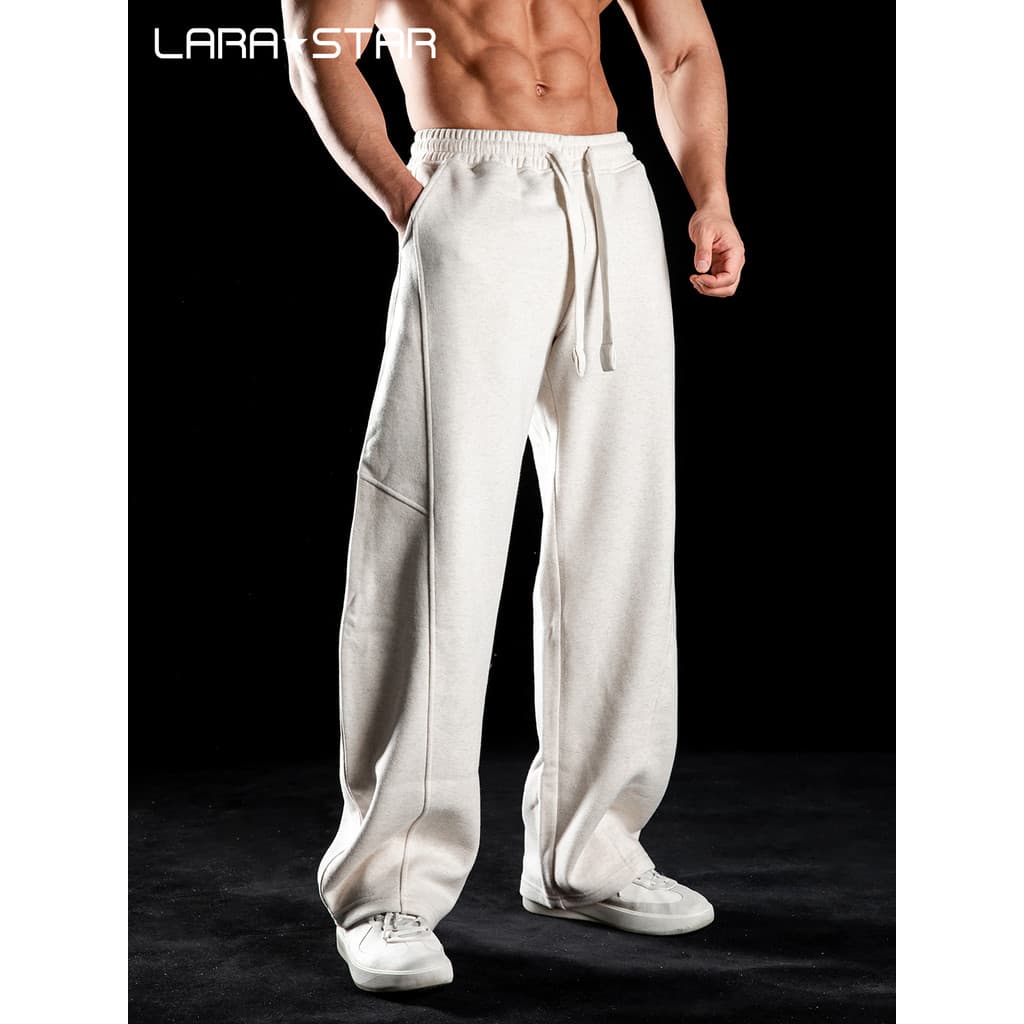 Laura estrela 1565 Casual solto calças esportivas dos homens calças de Fitness estilo americano 370g lã pesada velo Mach
