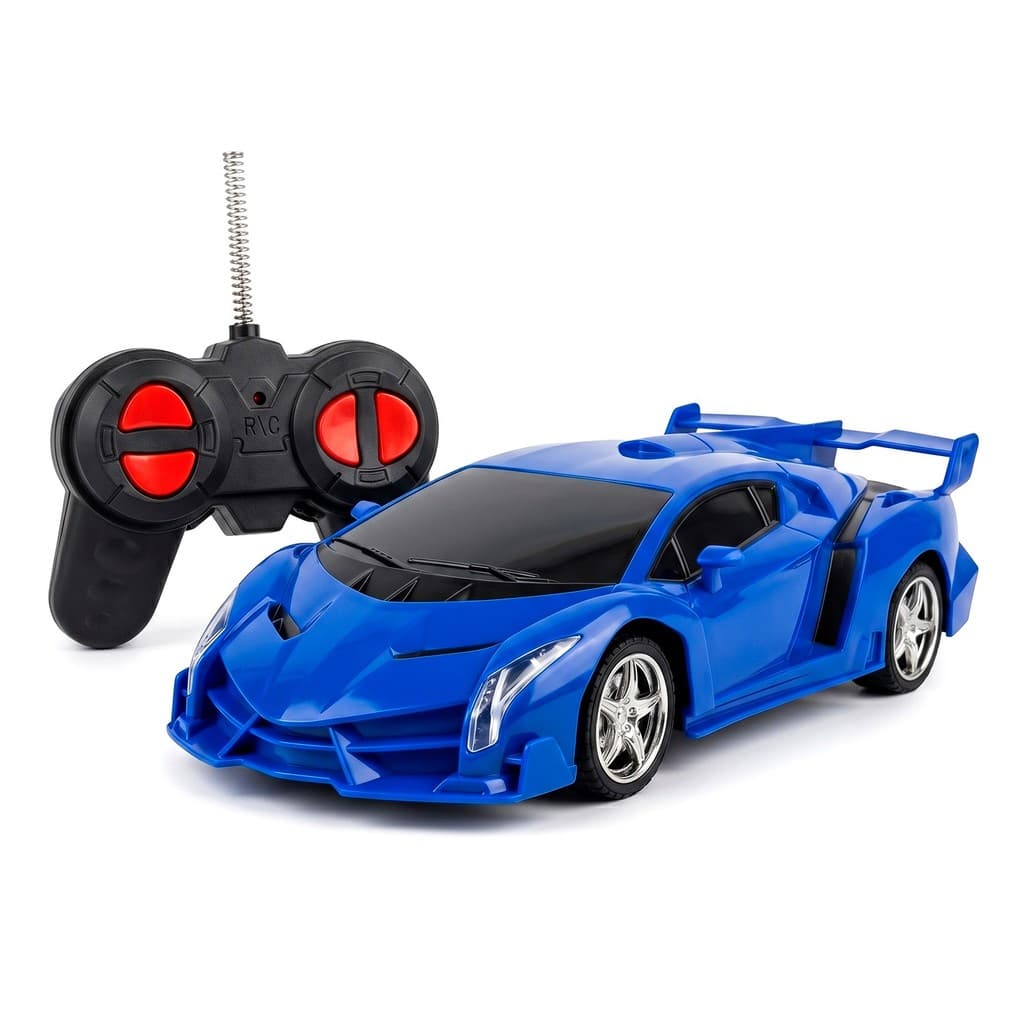 Carrinho De Brinquedo Com Controle Remoto Lamborghini Azul Com Farol De Led - Zippy Toys