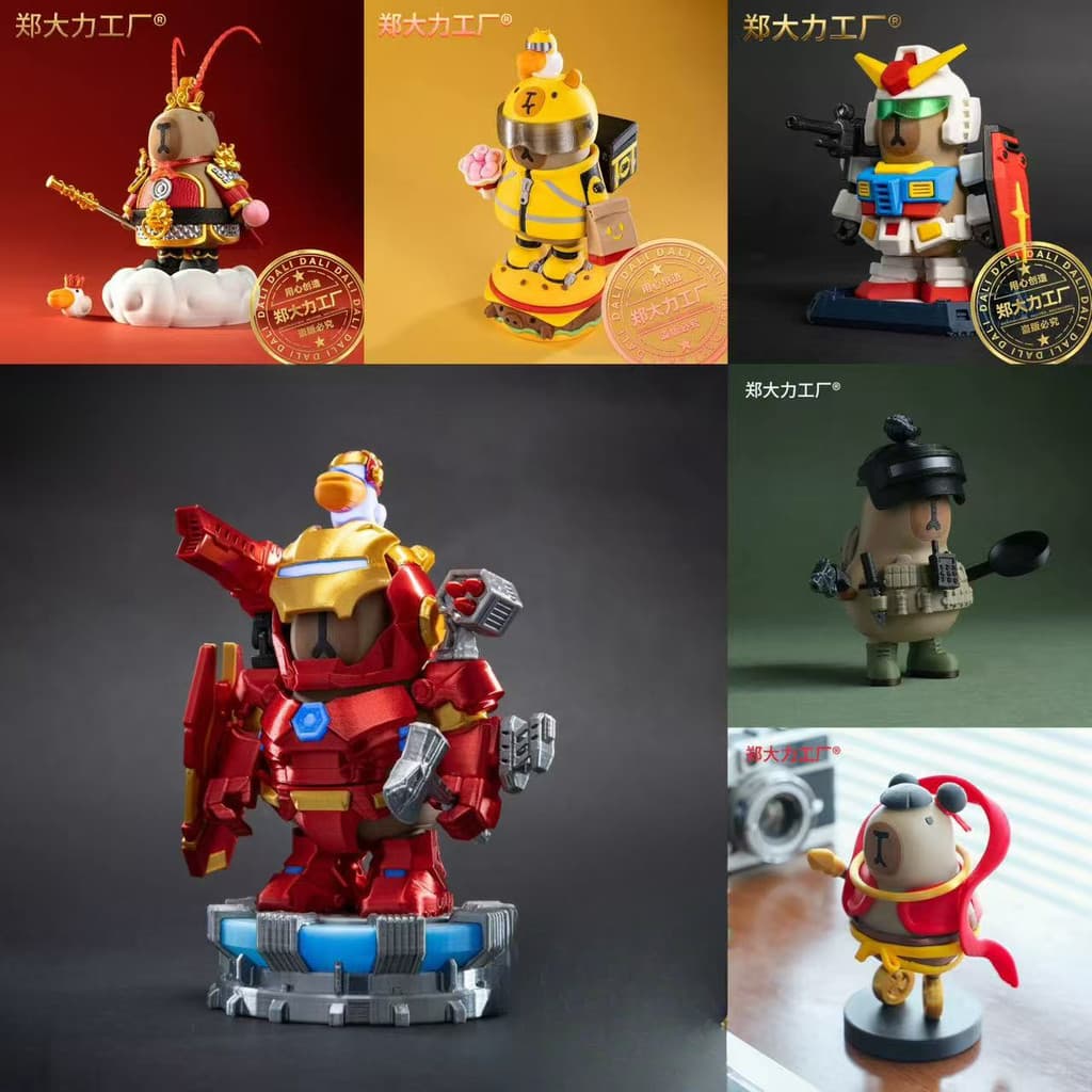 [Autêntico] Boneco do Homem de Ferro Capivara do Little Red Book - Boneco Magnético Criativo do Homem de Ferro Capivara,