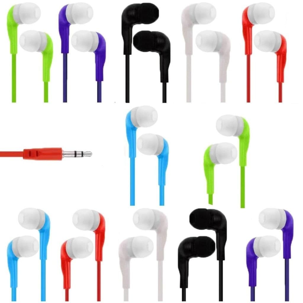 Pacote De 1/10/20 Peças De Fone De Ouvido Estéreo Com Fio Colorido Embalagem