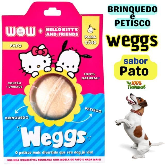 Petisco Weggs  Bolinha Comestível Recheada com Moela de Pato para Cães