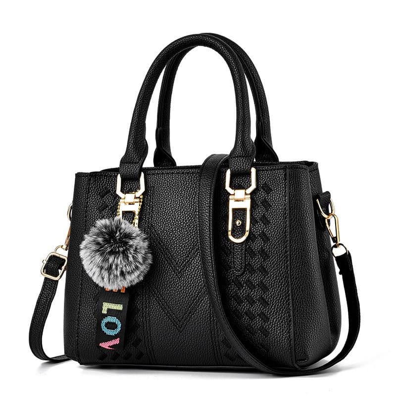 Moda Feminina Bolsa De Couro PU Borla Totes Bordado Estilo Simples Ombro Crossbody