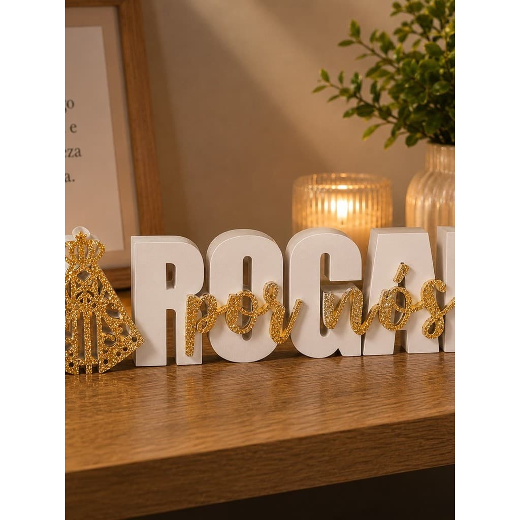 Nossa Senhora Aparecida Rogai Por Nós Decoração Religiosa Cristã Enfeite Católico Para Sala Quarto Escritório