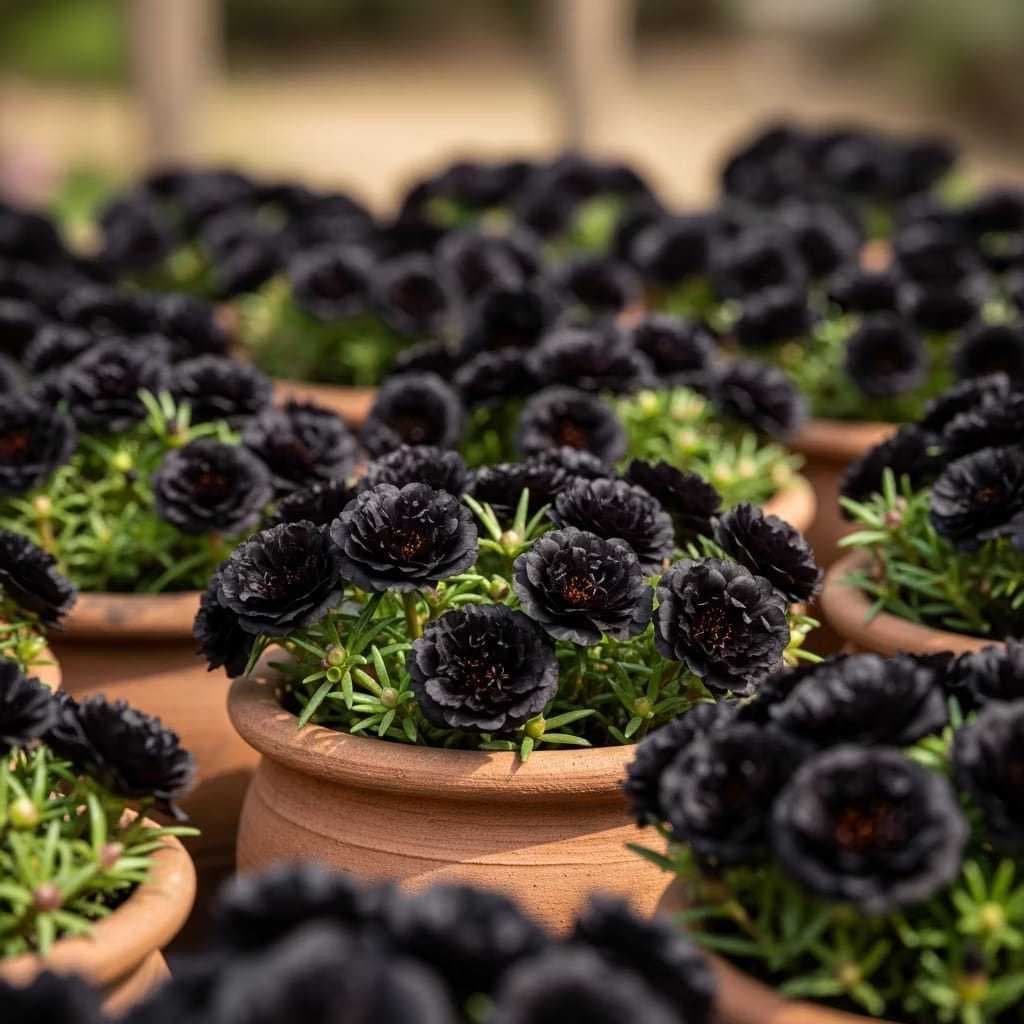 Sementes Flor Onze-Horas Negra Tripla Dobrada - Germinação Alta é Rapida