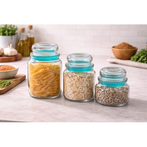 Kit Potes Hermeticos Vidro Tampa Vedacao Preservacao Alimentos Cozinha