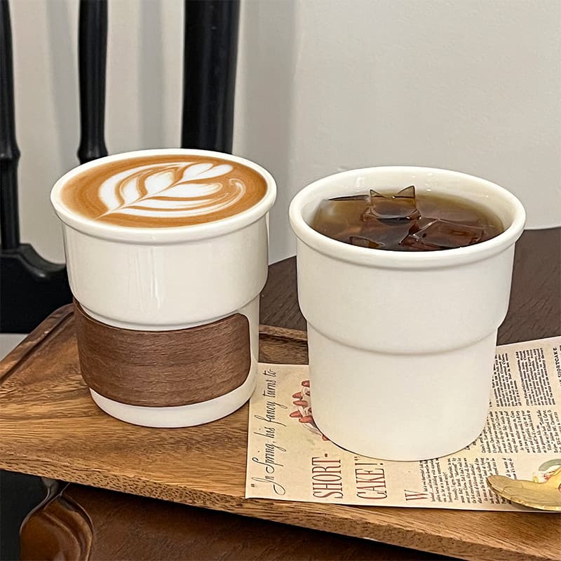 Copo americano ins simples branco cerâmica mão copo café Latte copo doméstico Anti-escaldante copo de água café da manhã
