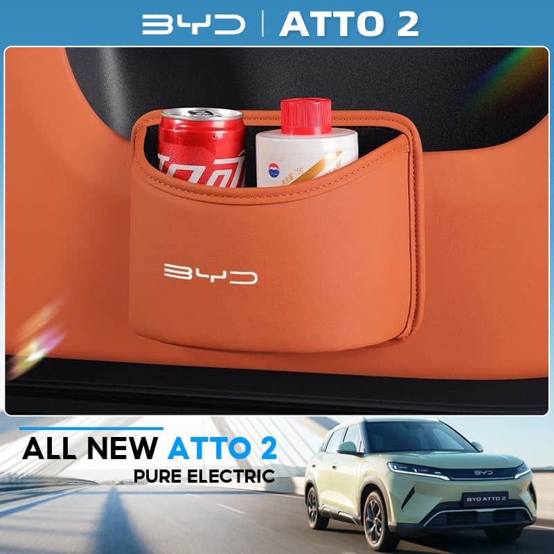 BYD ATTO2 ev Acessórios especiais para carro Lixeira de carro Bolsa Caixa de armazenamento de guarda-chuva Suprimentos d