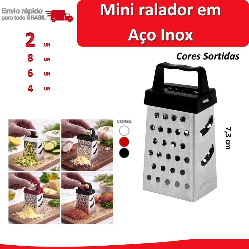 8/6/4/2 Mini Ralador de Aço Inox Cozinha Talher Ralar Queijo Pepino Alho Cenoura Lembrancinha Comida