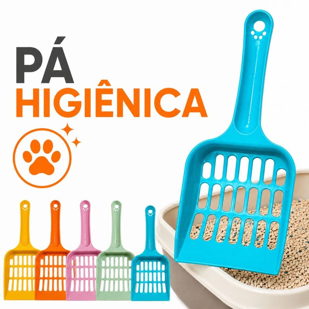 Pá Higiênica Areia Para Gato Cachorro Pet Coletor Fezes Casa de Plástico