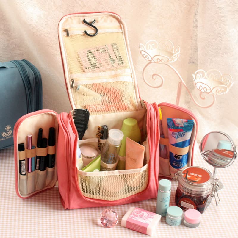 Grande capacidade grande saco cosmético influenciador portátil saco de higiene pessoal portátil viagem caso cosmético fe