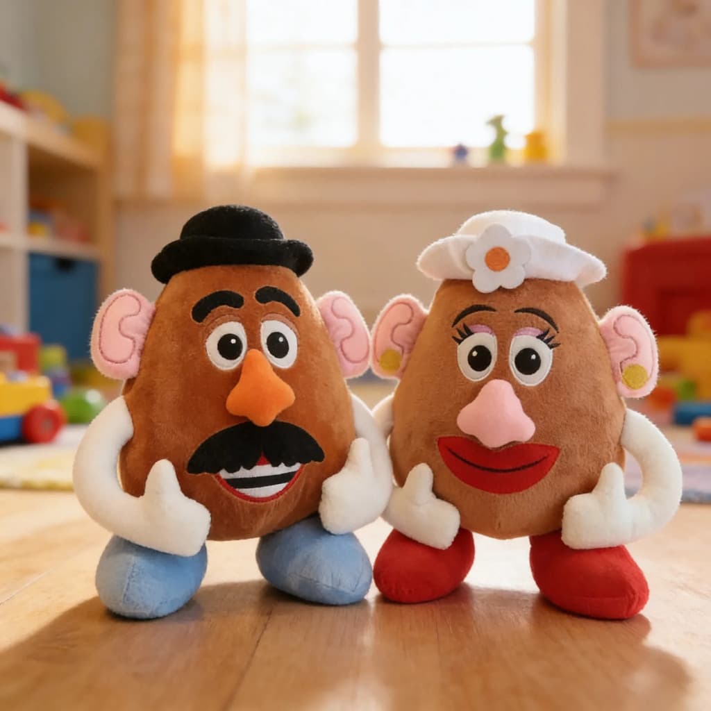 Kit 2 Pelúcias Cabeça De Batata Toy Story 23cm Disney Pixar Alta Qualidade