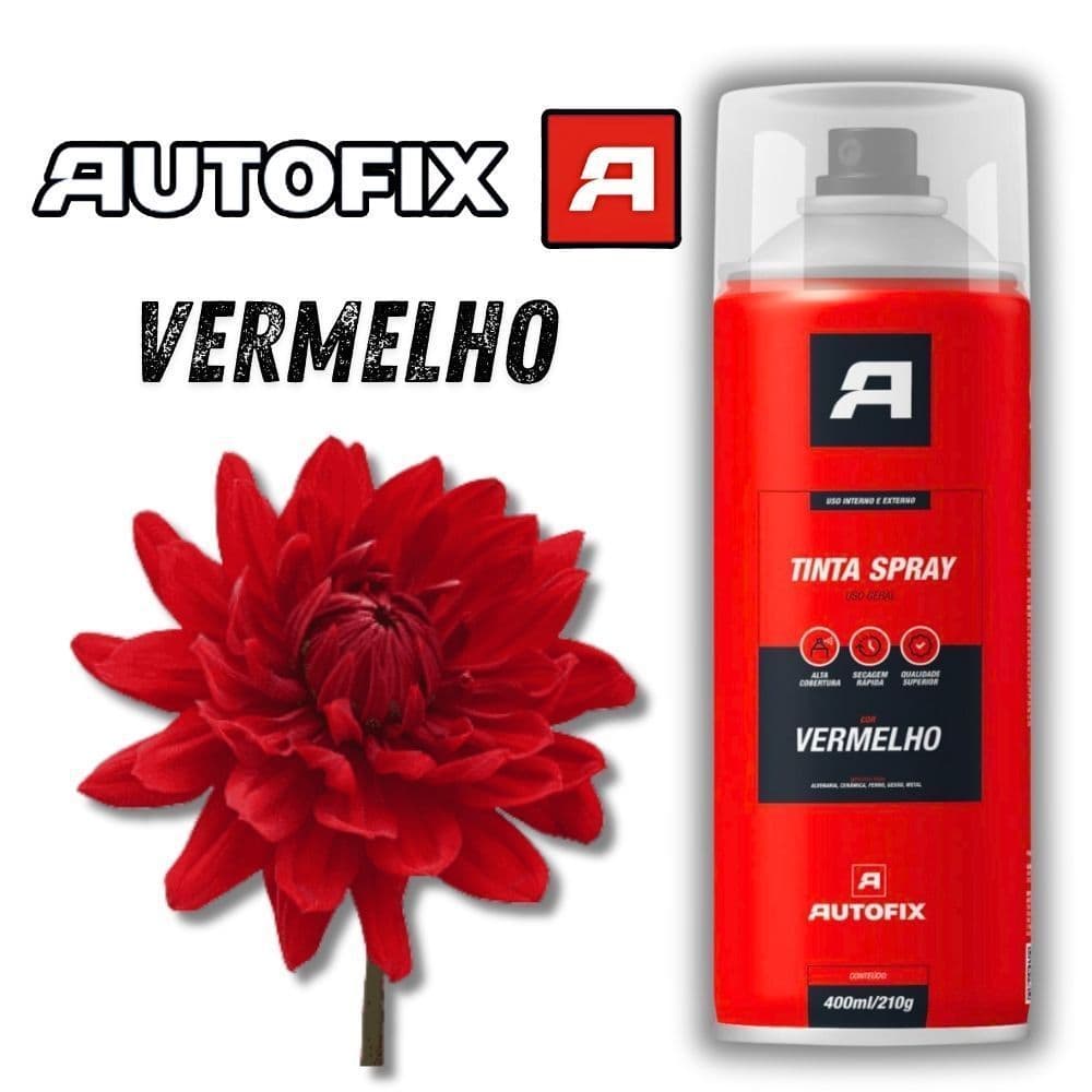 Tinta Spray Vermelho   Uso Geral  400ml – durabilidade