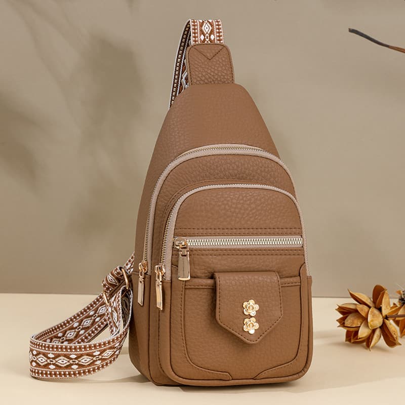 2024 outono inverno novo estilo bolsa de peito de couro macio moda feminina bolsa de ombro grande capacidade bolsa trans
