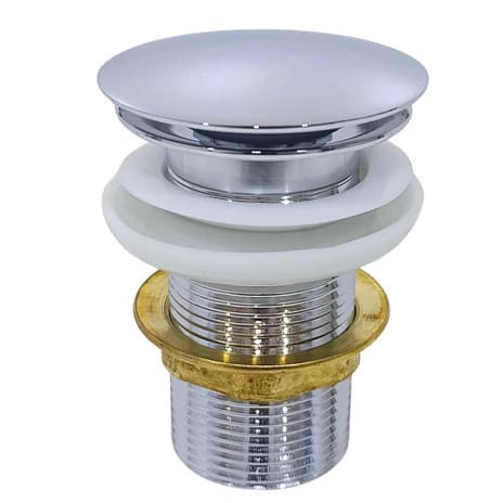 Válvula Click Metal Cromado Cuba Lavabo Banheiro Moderno Inox Para Furo De 4cm Largura