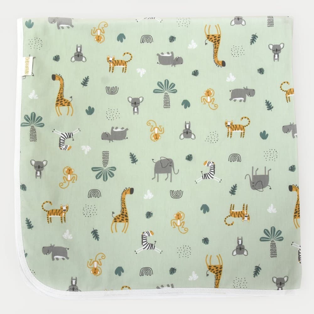 Manta Cueiro Dupla Face Safari Joy Estampado 70x80 Verde 31,50