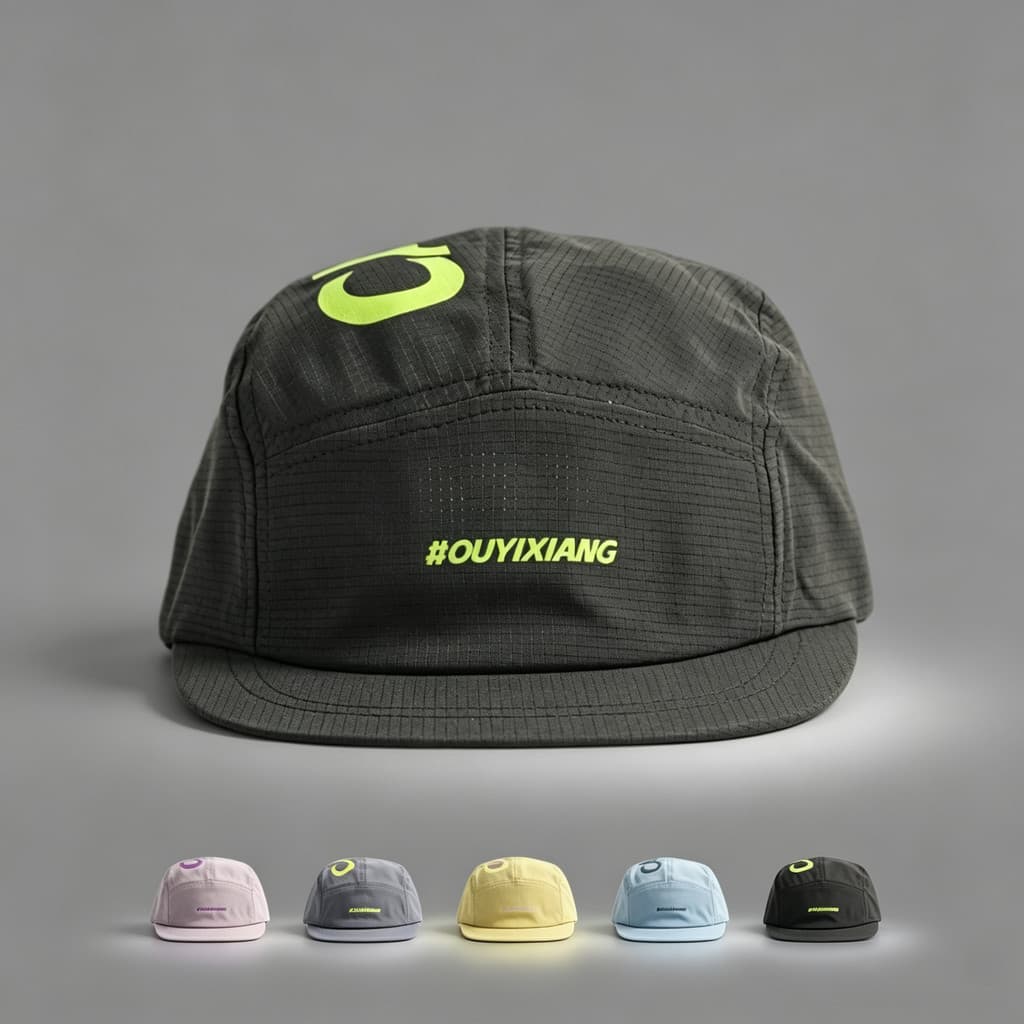 Boné Five Panel Aba Curta Bordado Letras Malha Feminino Masculino Corrida Camping Ciclismo Moda Diário Verão Chapéu