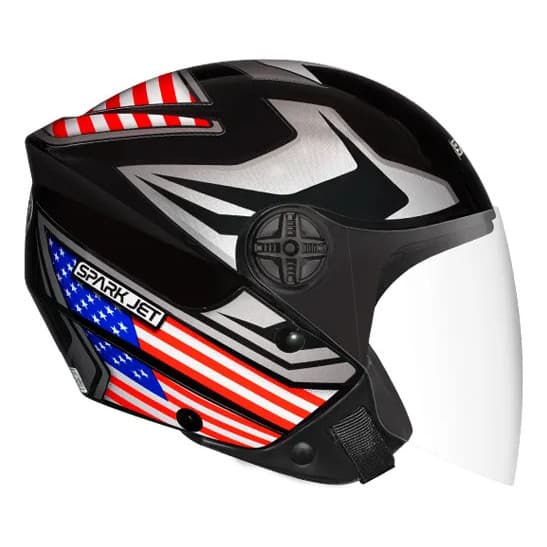 Capacete Aberto Ebf Spark Jet Bandeiras Tamanho 56 58 60