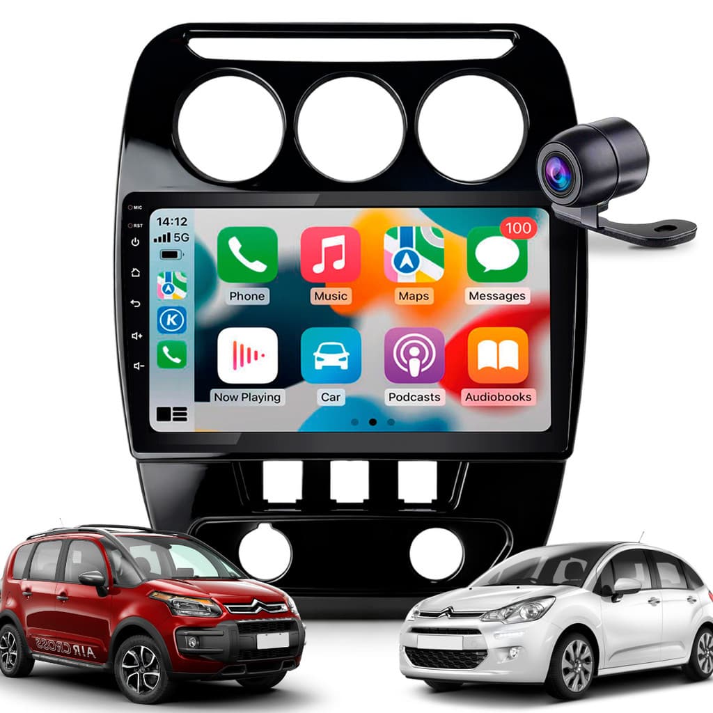 Kit Multimidia Mp5 9" Carplay Android Auto C3 AirCross 11/20