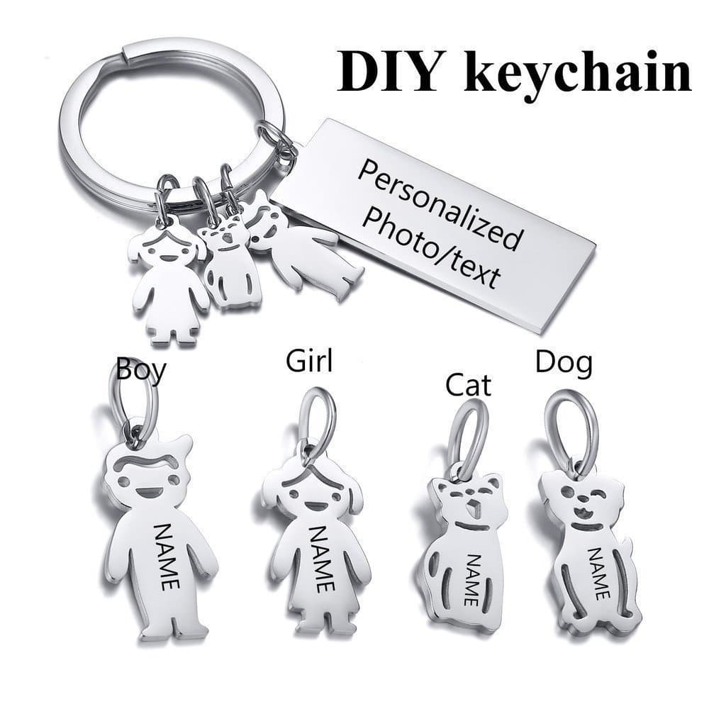 Chaveiro Meaeguet Personalizado Família Keychain , Nome Fotográfico Gravado Pingente De Aço Inoxidável Para Mulheres Hom