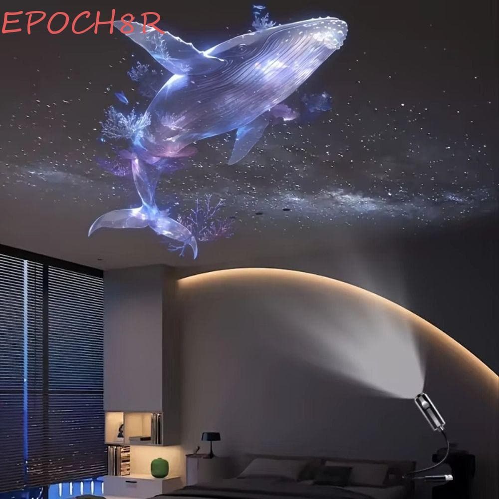 Luz Noturna De Projeção EPOCH8R , De Projetor USB LED Com Padrões Ajustáveis De Baleia , Design Portátil