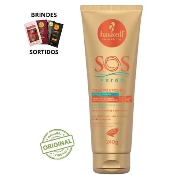 Creme Pentear Haskell Pre E Pos Sol 4 Em 1 Sos Verão 240g